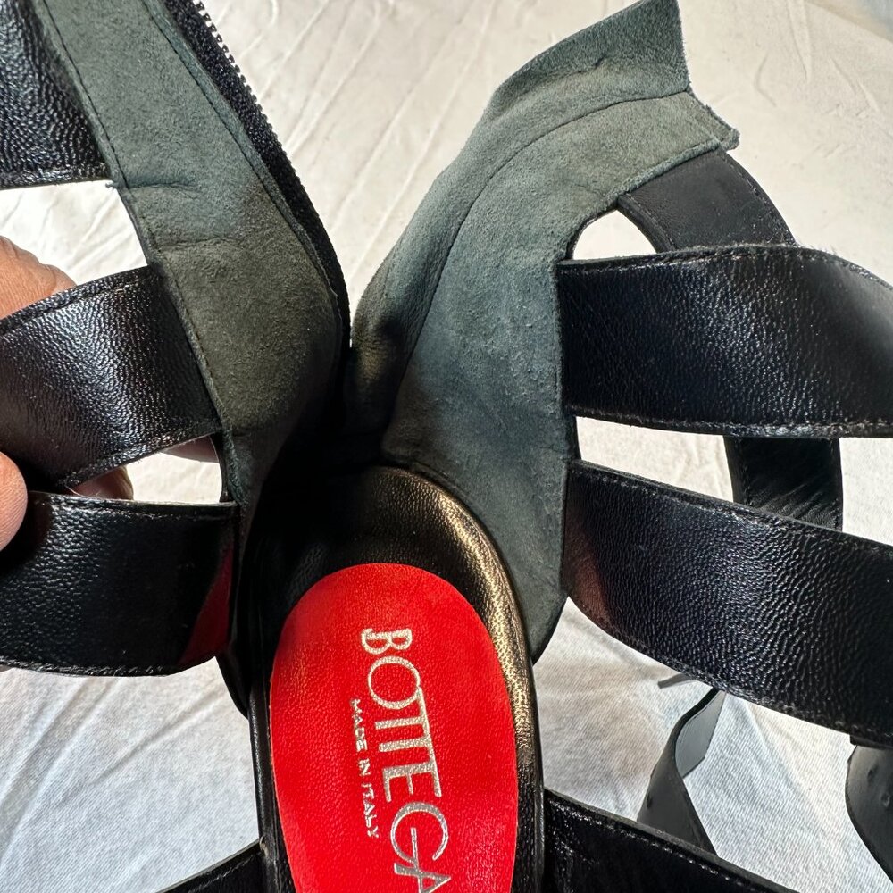 BOTTEGA high heel stilleto platform sandals with buckles, new, Made in Italy - Picture 6 of 7